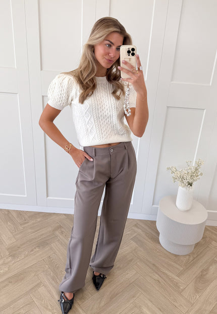 Famous Online Store Pantalon low waist Steff donker taupe