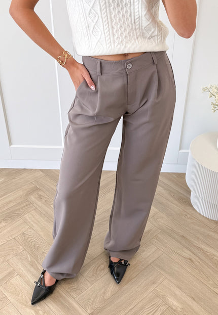 Famous Online Store Pantalon low waist Steff donker taupe