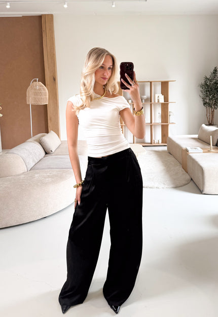 Famous Online Store Pantalon satin Fem zwart
