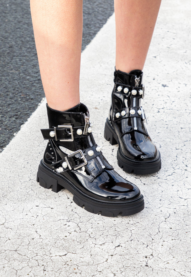 Famous Online Store Parel bikerboots lak