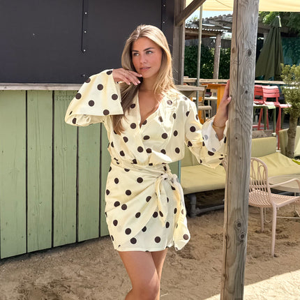Famous Online Store Polkadots jurk Minthe butter yellow