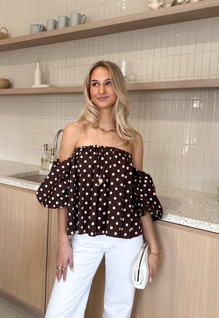Famous Online Store Polkadots top Bibi bruin