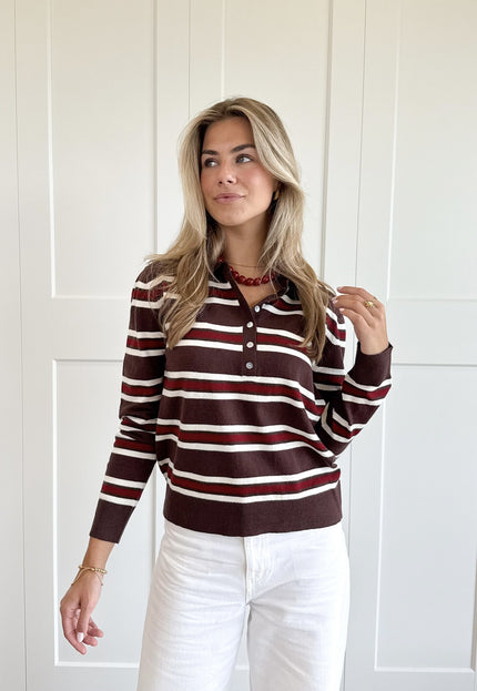 Famous Online Store Polo sweater Maren bruin