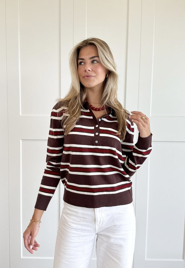 Famous Online Store Polo sweater Maren bruin