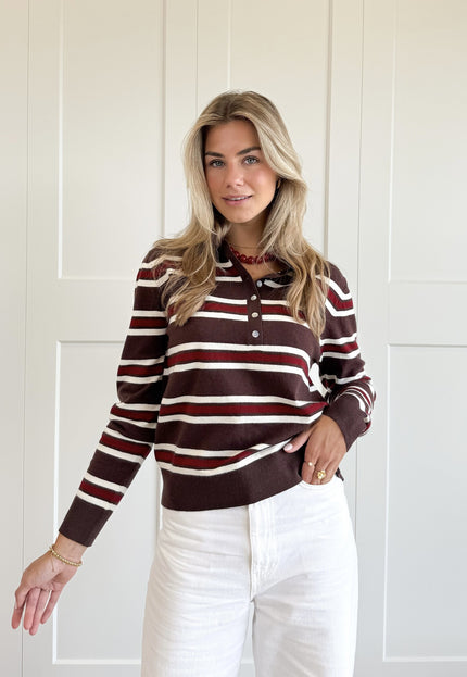 Famous Online Store Polo sweater Maren bruin