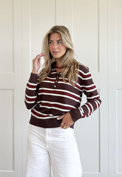 Famous Online Store Polo sweater Maren bruin
