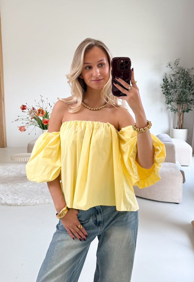 Famous Online Store Puk top butter yellow