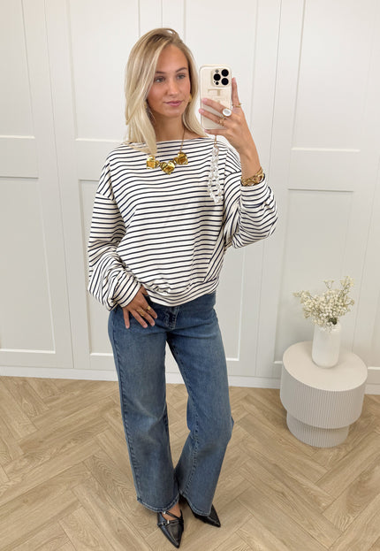 Famous Online Store Sanne strepen sweater blauw