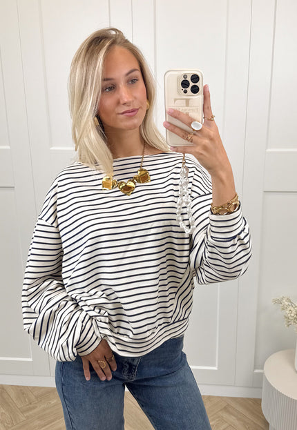 Famous Online Store Sanne strepen sweater blauw
