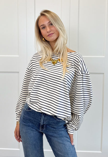 Famous Online Store Sanne strepen sweater blauw
