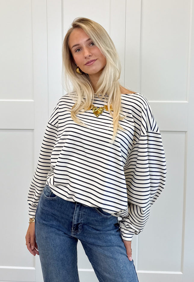 Famous Online Store Sanne strepen sweater blauw