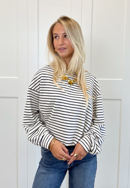 Famous Online Store Sanne strepen sweater blauw