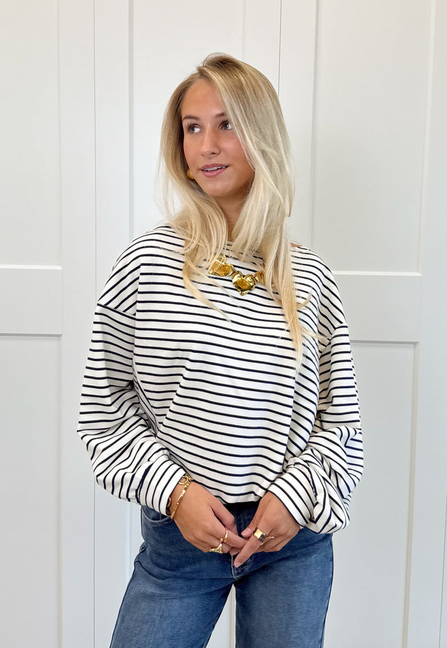 Famous Online Store Sanne strepen sweater blauw