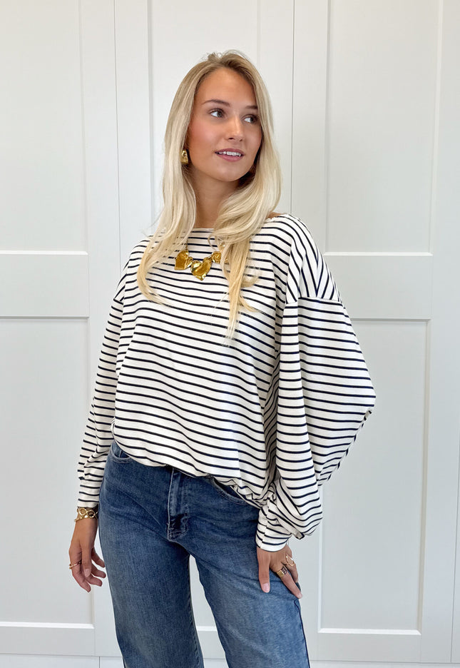 Famous Online Store Sanne strepen sweater blauw