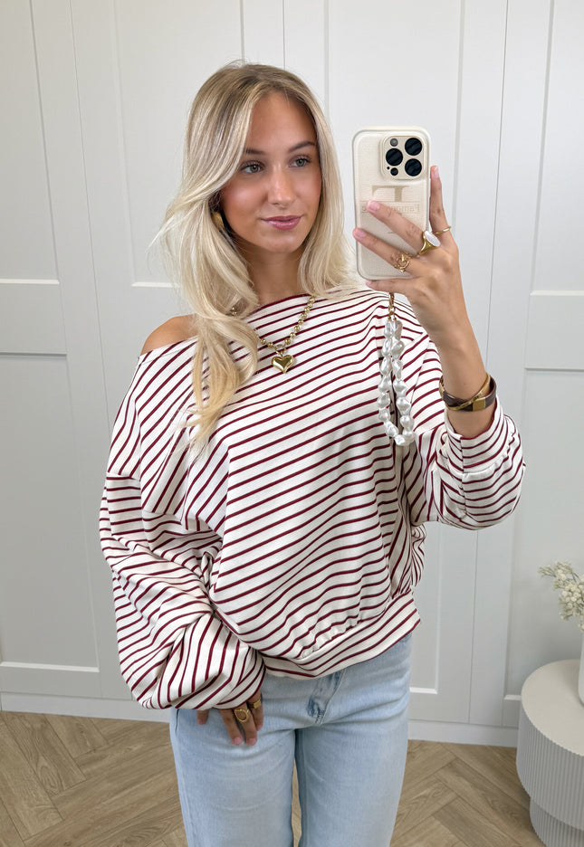 Famous Online Store Sanne strepen sweater rood