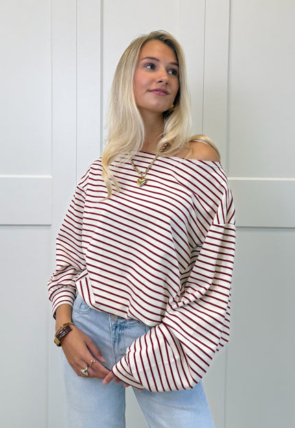 Famous Online Store Sanne strepen sweater rood