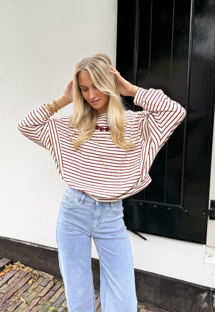 Famous Online Store Sanne strepen sweater rood