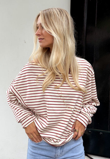 Famous Online Store Sanne strepen sweater rood