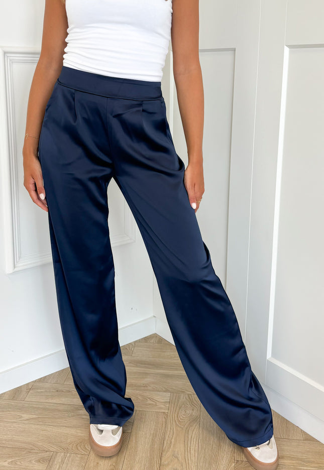 Famous Online Store Satin broek Elin navy