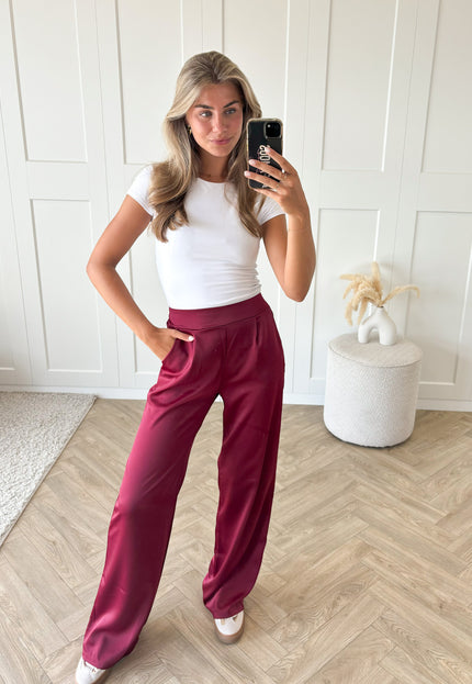 Famous Online Store Satin broek Elin rood