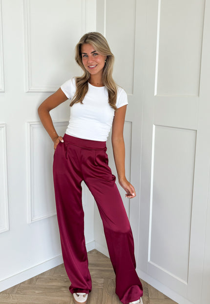 Famous Online Store Satin broek Elin rood