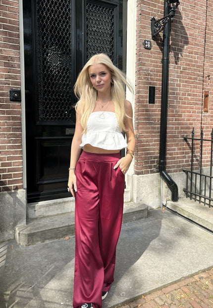 Famous Online Store Satin broek Elin rood