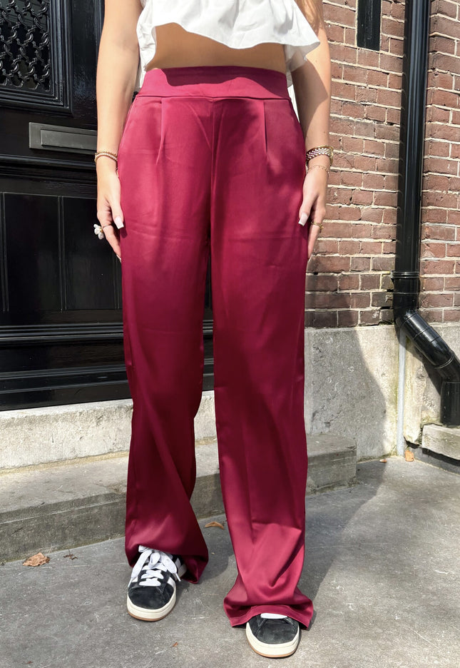 Famous Online Store Satin broek Elin rood