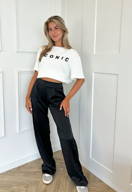 Famous Online Store Satin broek Elin zwart