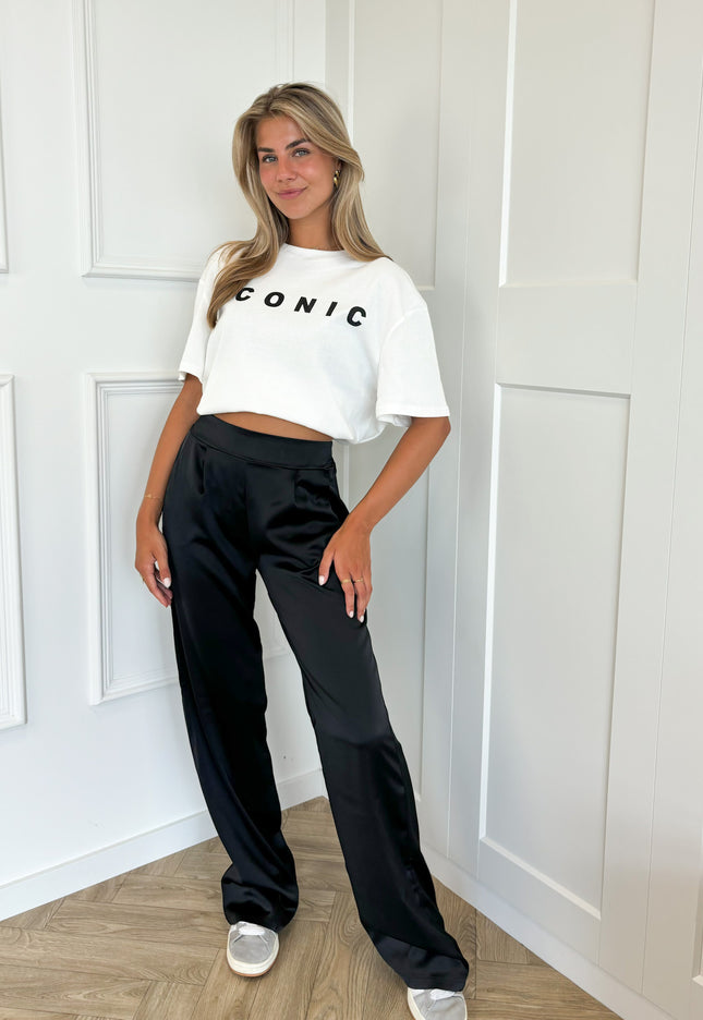 Famous Online Store Satin broek Elin zwart