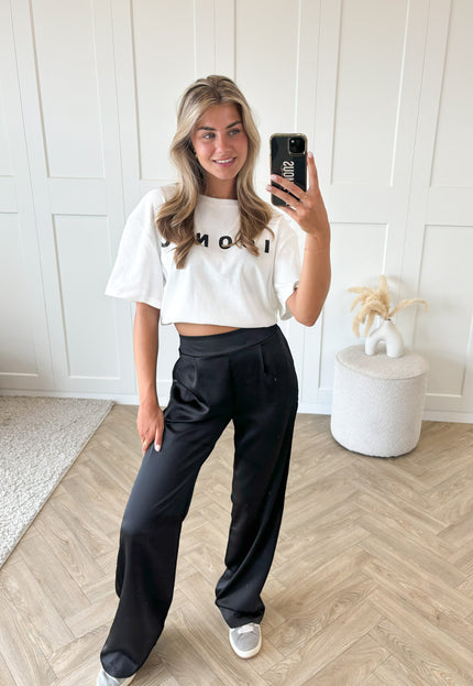 Famous Online Store Satin broek Elin zwart