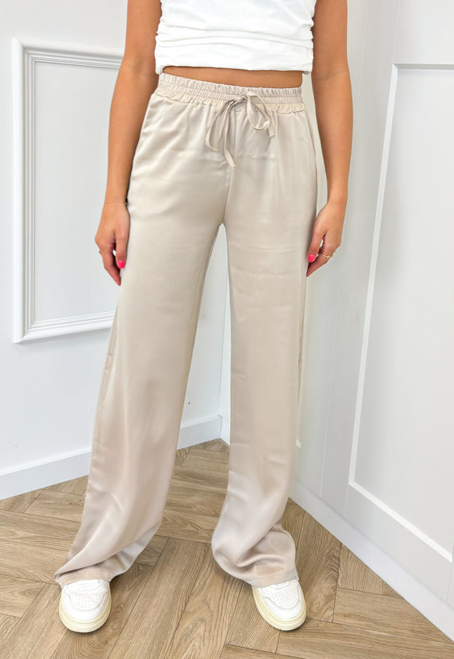 Famous Online Store Satin broek Tess beige