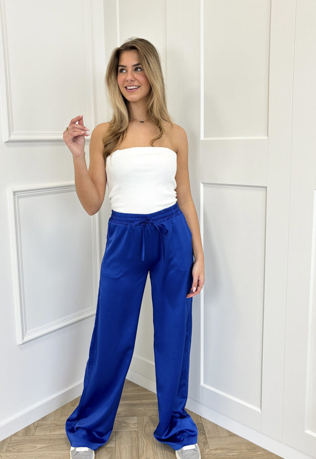 Famous Online Store Satin broek Tess blauw