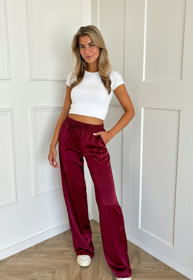 Famous Online Store Satin broek Tess bordeaux