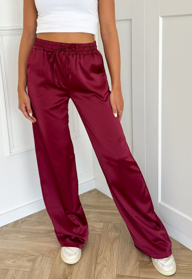 Famous Online Store Satin broek Tess bordeaux