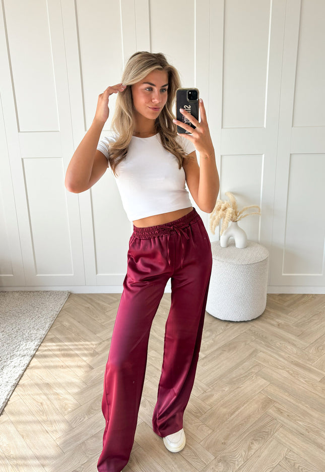 Famous Online Store Satin broek Tess bordeaux