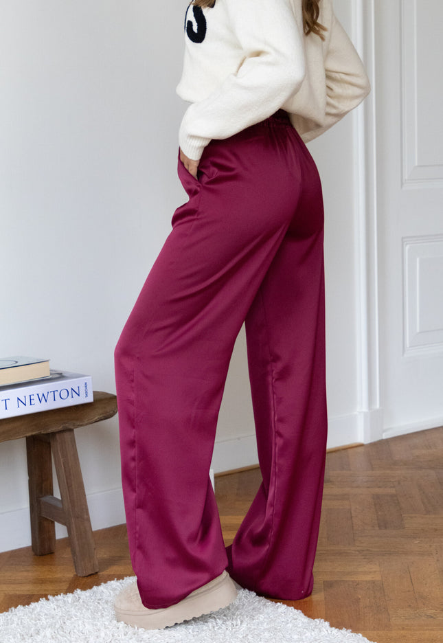 Famous Online Store Satin broek Tess bordeaux