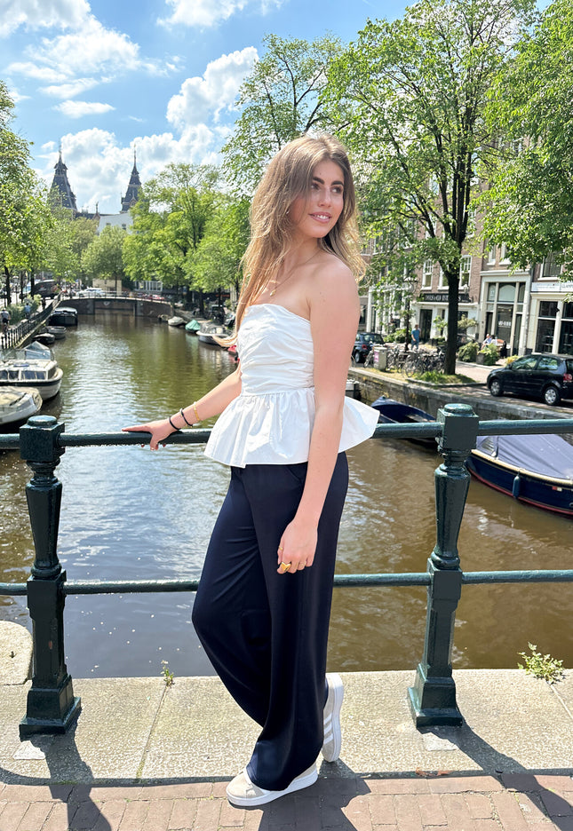 Famous Online Store Satin broek Tess navy