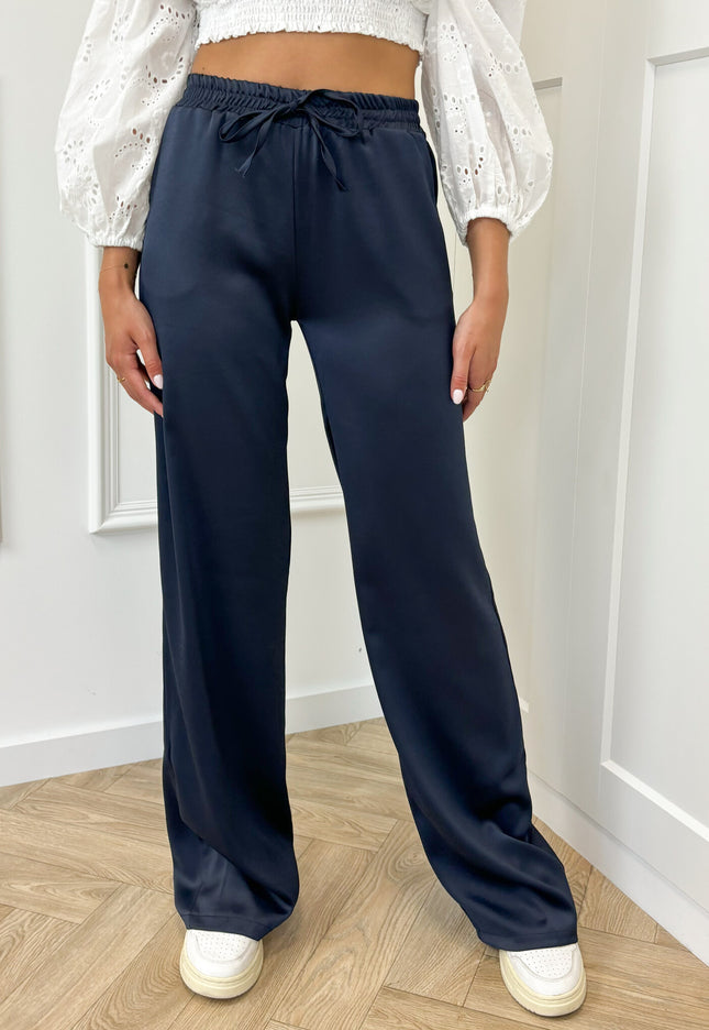 Famous Online Store Satin broek Tess navy