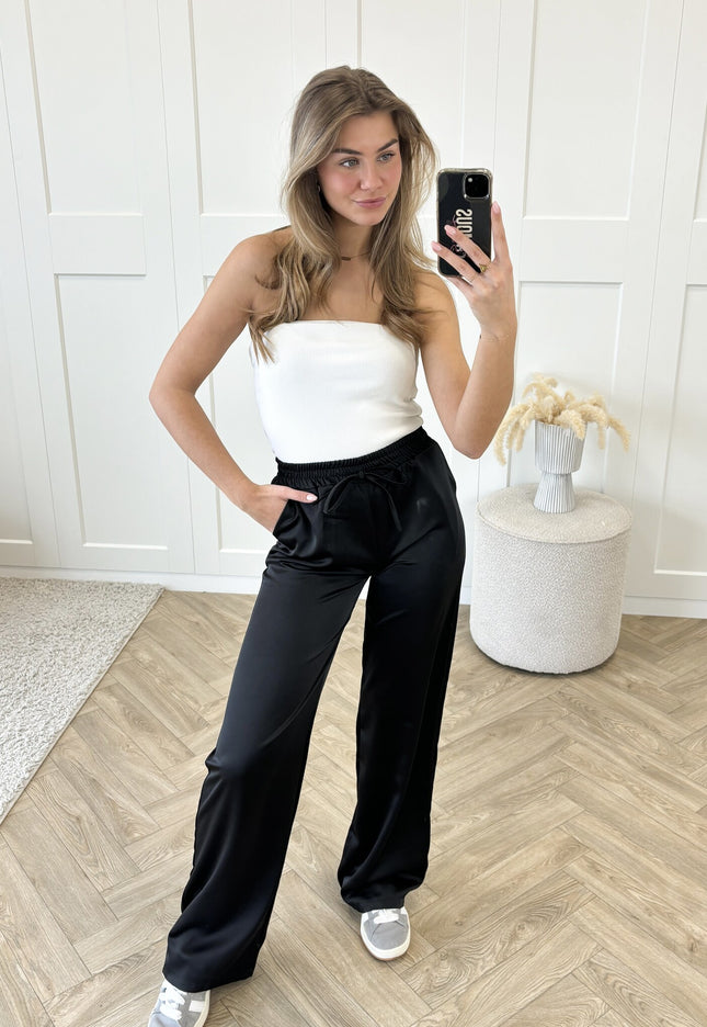 Famous Online Store Satin broek Tess zwart