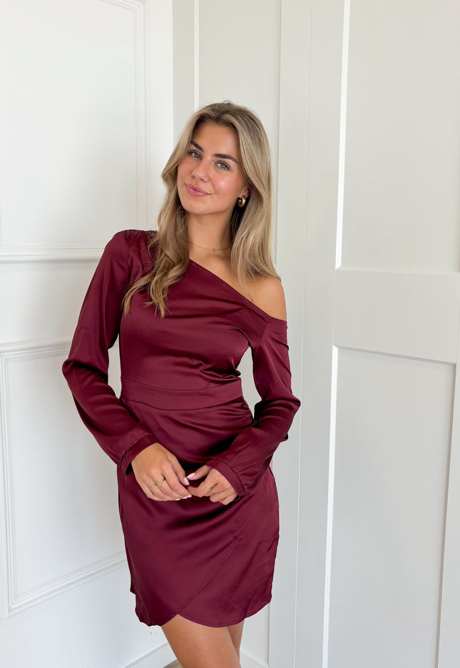 Famous Online Store Satin dress Jessy bordeaux