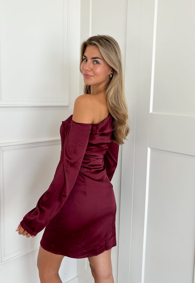 Famous Online Store Satin dress Jessy bordeaux
