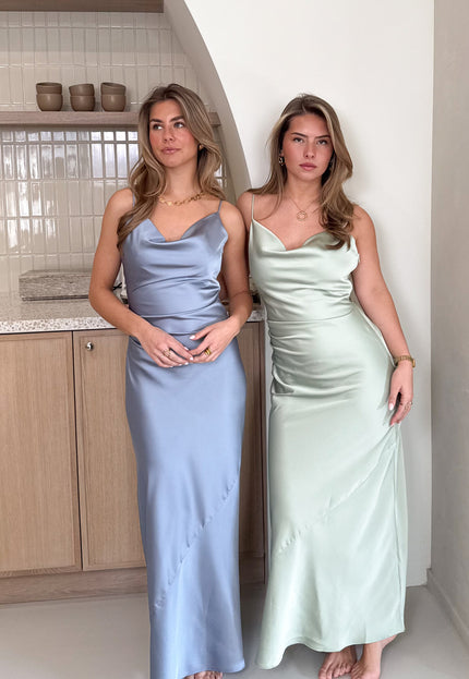 Famous Online Store Satin dress Liva blauw