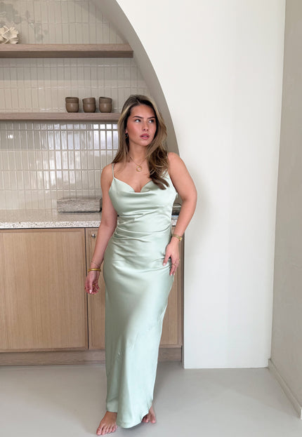 Famous Online Store Satin dress Liva mint