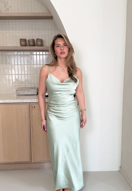 Famous Online Store Satin dress Liva mint