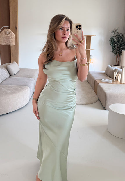 Famous Online Store Satin dress Liva mint