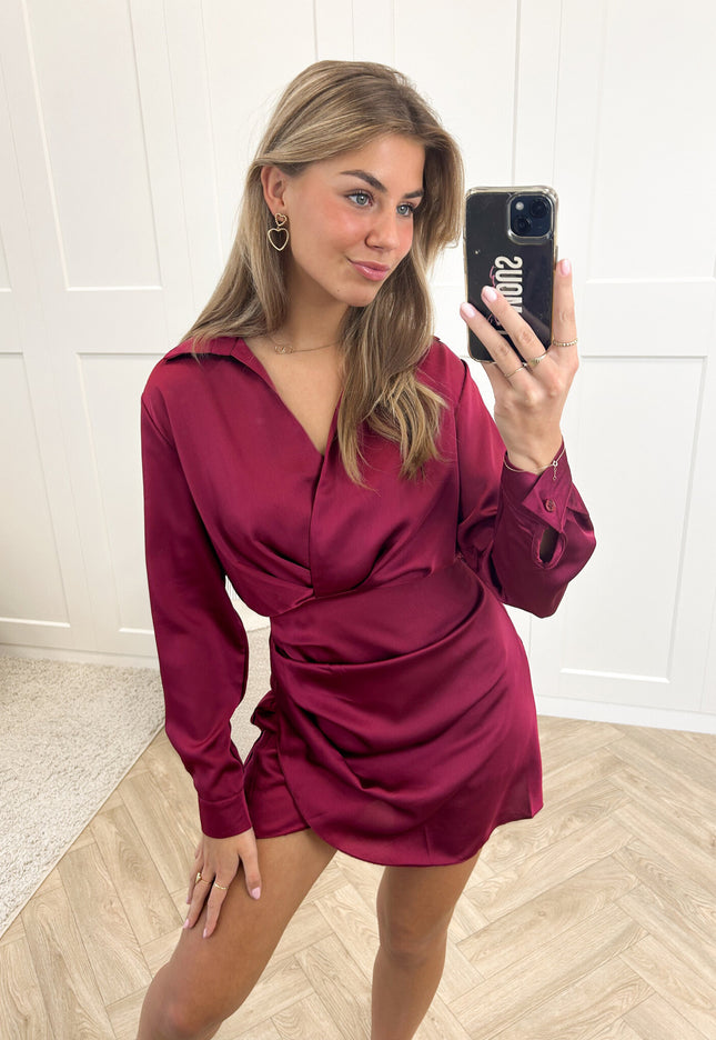Famous Online Store Satin dress Noa bordeauxrood