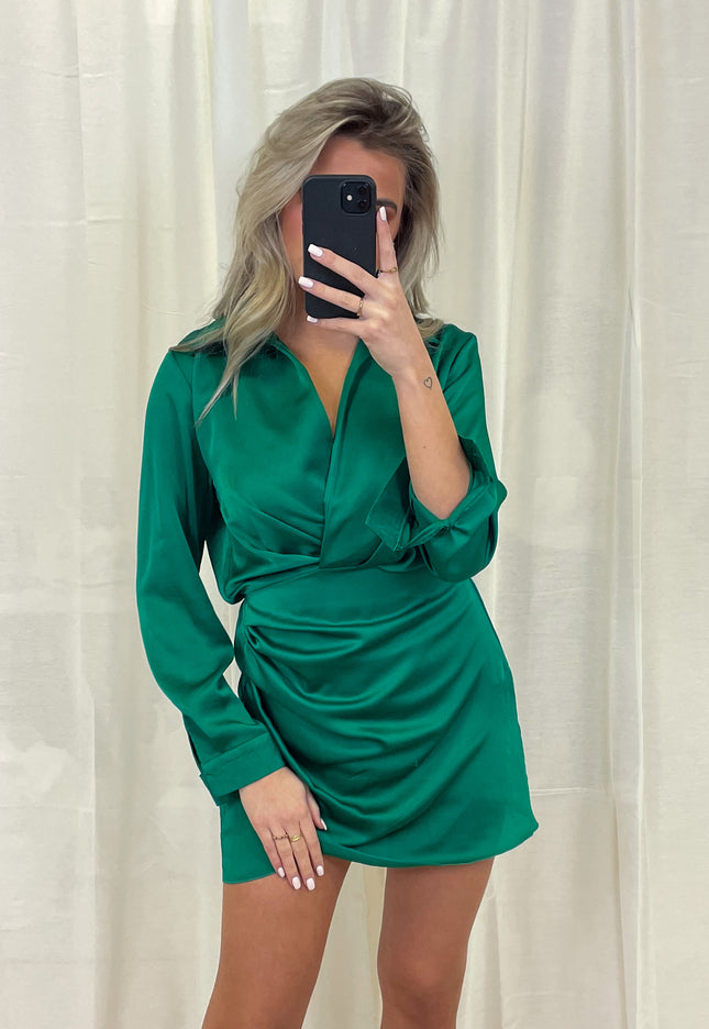 Famous Online Store Satin dress Noa groen