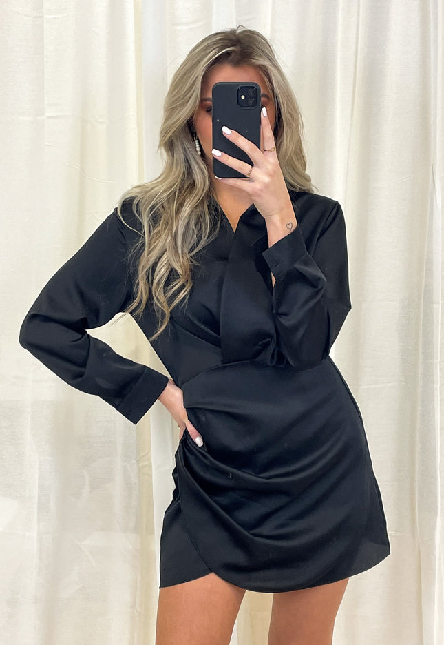 Famous Online Store Satin dress Noa zwart