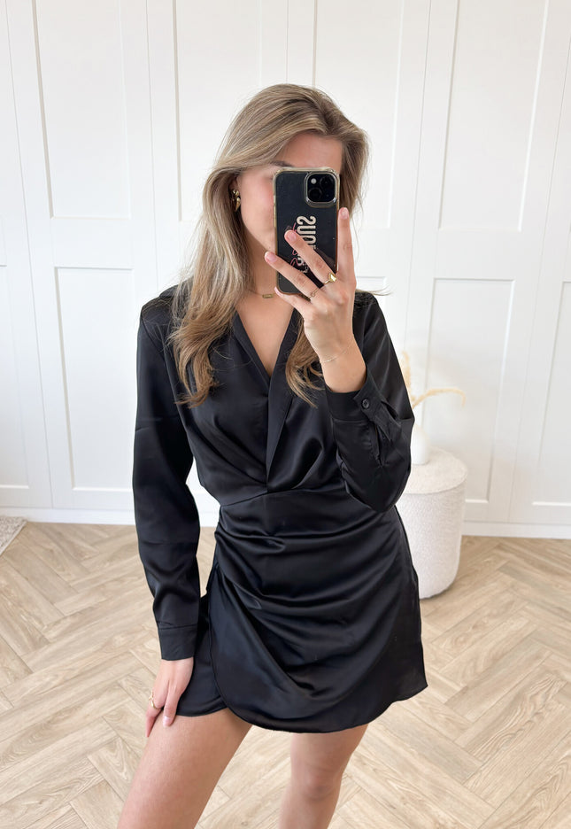 Famous Online Store Satin dress Noa zwart