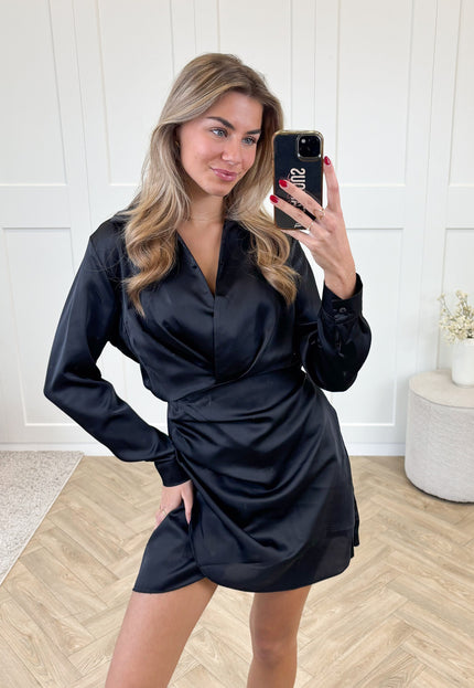 Famous Online Store Satin dress Noa zwart